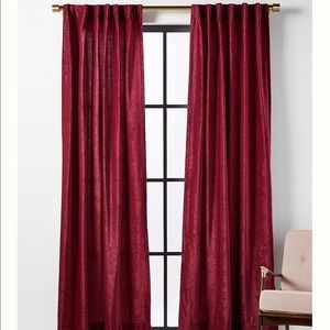 ***PENDING FB SALE***Anthropologie red chenille curtains